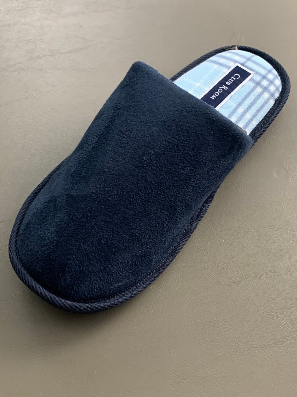 Club Room Men's Mule Slippers, Navy Blue, Small (6-7)